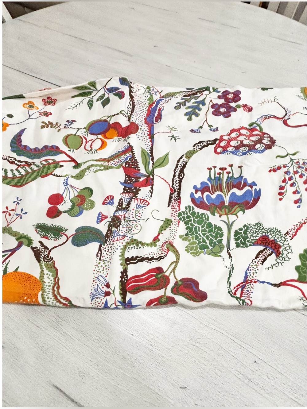 Josef Frank SVENSKI Multicolor VEGETABLE TREE Print Table Cloth Hemmed 104”X112”